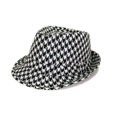 Load image into Gallery viewer, Unisex Classic Houndstooth Fedora Hat