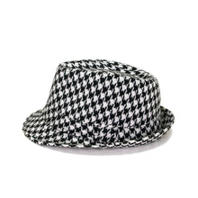 Load image into Gallery viewer, Unisex Classic Houndstooth Fedora Hat