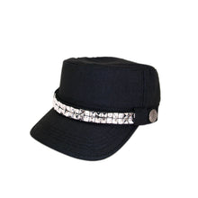 Load image into Gallery viewer, Adjustable Cotton Military Style Studded Bling Army Cap Cadet Hat
