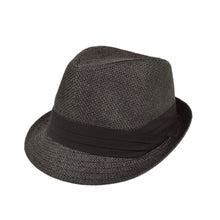 Load image into Gallery viewer, Unisex Classic Fedora Straw Hat with Black Cotton Band