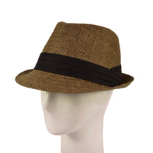 Load image into Gallery viewer, Unisex Classic Fedora Straw Hat with Black Cotton Band