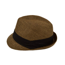 Load image into Gallery viewer, Unisex Classic Fedora Straw Hat with Black Cotton Band