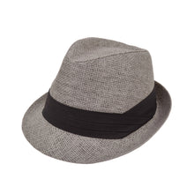Load image into Gallery viewer, Unisex Classic Fedora Straw Hat with Black Cotton Band