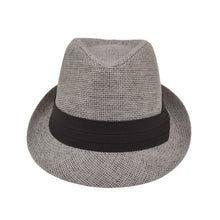 Load image into Gallery viewer, Unisex Classic Fedora Straw Hat with Black Cotton Band