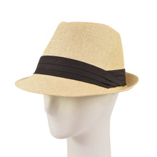 Load image into Gallery viewer, Unisex Classic Fedora Straw Hat with Black Cotton Band