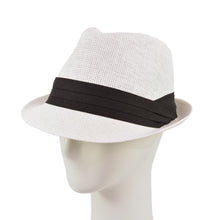 Load image into Gallery viewer, Unisex Classic Fedora Straw Hat with Black Cotton Band