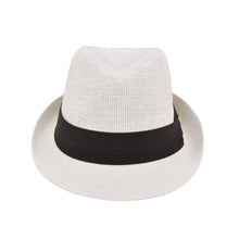 Load image into Gallery viewer, Unisex Classic Fedora Straw Hat with Black Cotton Band