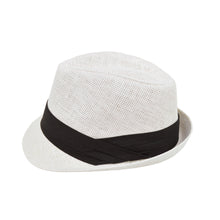 Load image into Gallery viewer, Unisex Classic Fedora Straw Hat with Black Cotton Band