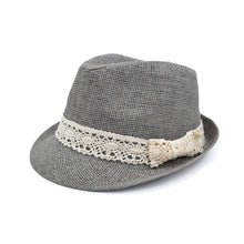 Load image into Gallery viewer, Women's Lace Ribbon Band Fedora Straw Sun Hat - Different Colors Available