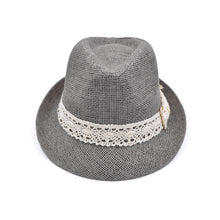 Load image into Gallery viewer, Women's Lace Ribbon Band Fedora Straw Sun Hat - Different Colors Available