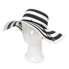 Load image into Gallery viewer, Women's Elegant Floppy Wide Brim Striped Straw Beach Sun Hat - Diff Colors