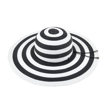 Load image into Gallery viewer, Women's Elegant Floppy Wide Brim Striped Straw Beach Sun Hat - Diff Colors