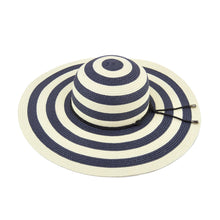 Load image into Gallery viewer, Women's Elegant Floppy Wide Brim Striped Straw Beach Sun Hat - Diff Colors