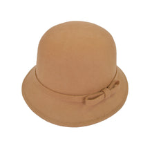Load image into Gallery viewer, Trendsblue Women's Pure Wool Solid Color Bow Round Cloche Cap Hat - Diff Colors