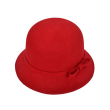 Load image into Gallery viewer, Trendsblue Women's Pure Wool Solid Color Bow Round Cloche Cap Hat - Diff Colors