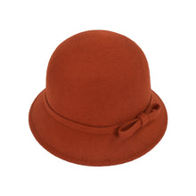 Load image into Gallery viewer, Trendsblue Women's Pure Wool Solid Color Bow Round Cloche Cap Hat - Diff Colors
