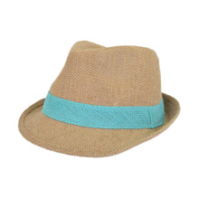 Load image into Gallery viewer, Classic Burlap Style Tan Fedora Straw Hat - Different Color Band Avail