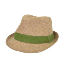 Load image into Gallery viewer, Classic Burlap Style Tan Fedora Straw Hat - Different Color Band Avail