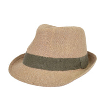 Load image into Gallery viewer, Classic Burlap Style Tan Fedora Straw Hat - Different Color Band Avail