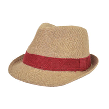 Load image into Gallery viewer, Classic Burlap Style Tan Fedora Straw Hat - Different Color Band Avail