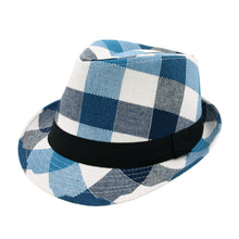 Load image into Gallery viewer, Premium Multi Color Plaid Stitch Black Band Fedora Hat - Different Colors