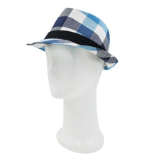 Load image into Gallery viewer, Premium Multi Color Plaid Stitch Black Band Fedora Hat - Different Colors