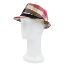 Load image into Gallery viewer, Premium Multi Color Plaid Stitch Black Band Fedora Hat - Different Colors