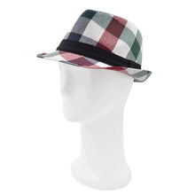 Load image into Gallery viewer, Premium Multi Color Plaid Stitch Black Band Fedora Hat - Different Colors