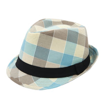Load image into Gallery viewer, Premium Multi Color Plaid Stitch Black Band Fedora Hat - Different Colors