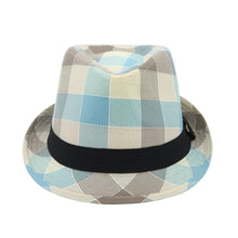 Load image into Gallery viewer, Premium Multi Color Plaid Stitch Black Band Fedora Hat - Different Colors