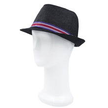 Load image into Gallery viewer, Premium Jeans Fabric Striped Band Fedora Hat - Different Colors