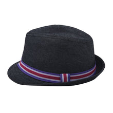 Load image into Gallery viewer, Premium Jeans Fabric Striped Band Fedora Hat - Different Colors
