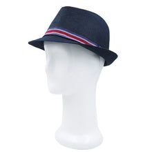Load image into Gallery viewer, Premium Jeans Fabric Striped Band Fedora Hat - Different Colors