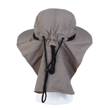 Load image into Gallery viewer, Cotton Foldable Lightweight Outdoor Fishing Hunting Safari Sun Hat w- Back Flap