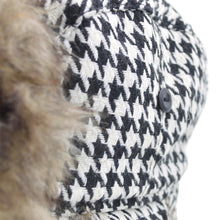 Load image into Gallery viewer, Warm Winter Houndstooth Faux Fur Trapper Ski Snowboard Hunter Hat