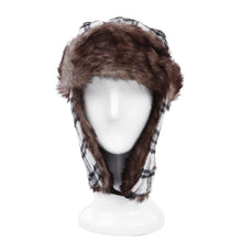 Load image into Gallery viewer, Warm Winter Plaid Faux Fur Trapper Ski Snowboard Hunter Hat