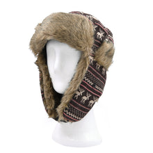 Load image into Gallery viewer, Warm Winter Reinedeer Faux Fur Trapper Ski Snowboard Hunter Hat, 3 Colors