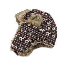 Load image into Gallery viewer, Warm Winter Reinedeer Faux Fur Trapper Ski Snowboard Hunter Hat, 3 Colors