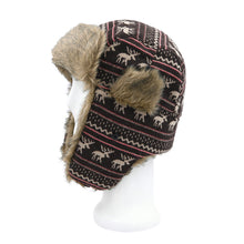Load image into Gallery viewer, Warm Winter Reinedeer Faux Fur Trapper Ski Snowboard Hunter Hat, 3 Colors