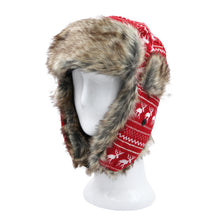 Load image into Gallery viewer, Warm Winter Reinedeer Faux Fur Trapper Ski Snowboard Hunter Hat, 3 Colors