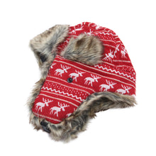 Load image into Gallery viewer, Warm Winter Reinedeer Faux Fur Trapper Ski Snowboard Hunter Hat, 3 Colors