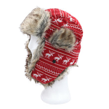 Load image into Gallery viewer, Warm Winter Reinedeer Faux Fur Trapper Ski Snowboard Hunter Hat, 3 Colors