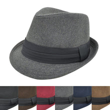 Load image into Gallery viewer, Unisex Classic Solid Color Fedora Hat with Black Band - Different Colors