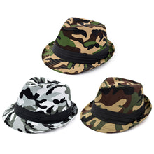 Load image into Gallery viewer, Premium Unisex Camouflage Black Band Fedora Hat