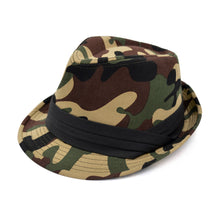 Load image into Gallery viewer, Premium Unisex Camouflage Black Band Fedora Hat