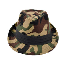 Load image into Gallery viewer, Premium Unisex Camouflage Black Band Fedora Hat