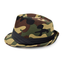 Load image into Gallery viewer, Premium Unisex Camouflage Black Band Fedora Hat