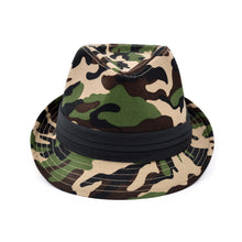Load image into Gallery viewer, Premium Unisex Camouflage Black Band Fedora Hat