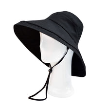 Load image into Gallery viewer, Cotton Foldable Lightweight Wide Brim Fashion Sun Hat w-Removable Draw Strings