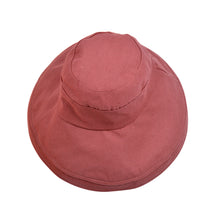 Load image into Gallery viewer, Cotton Foldable Lightweight Wide Brim Fashion Sun Hat w-Removable Draw Strings